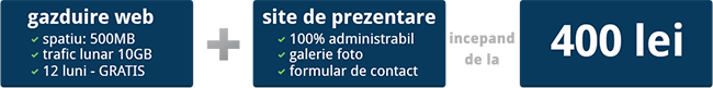Site de prezentare si gazduire incepana de la 400 lei
